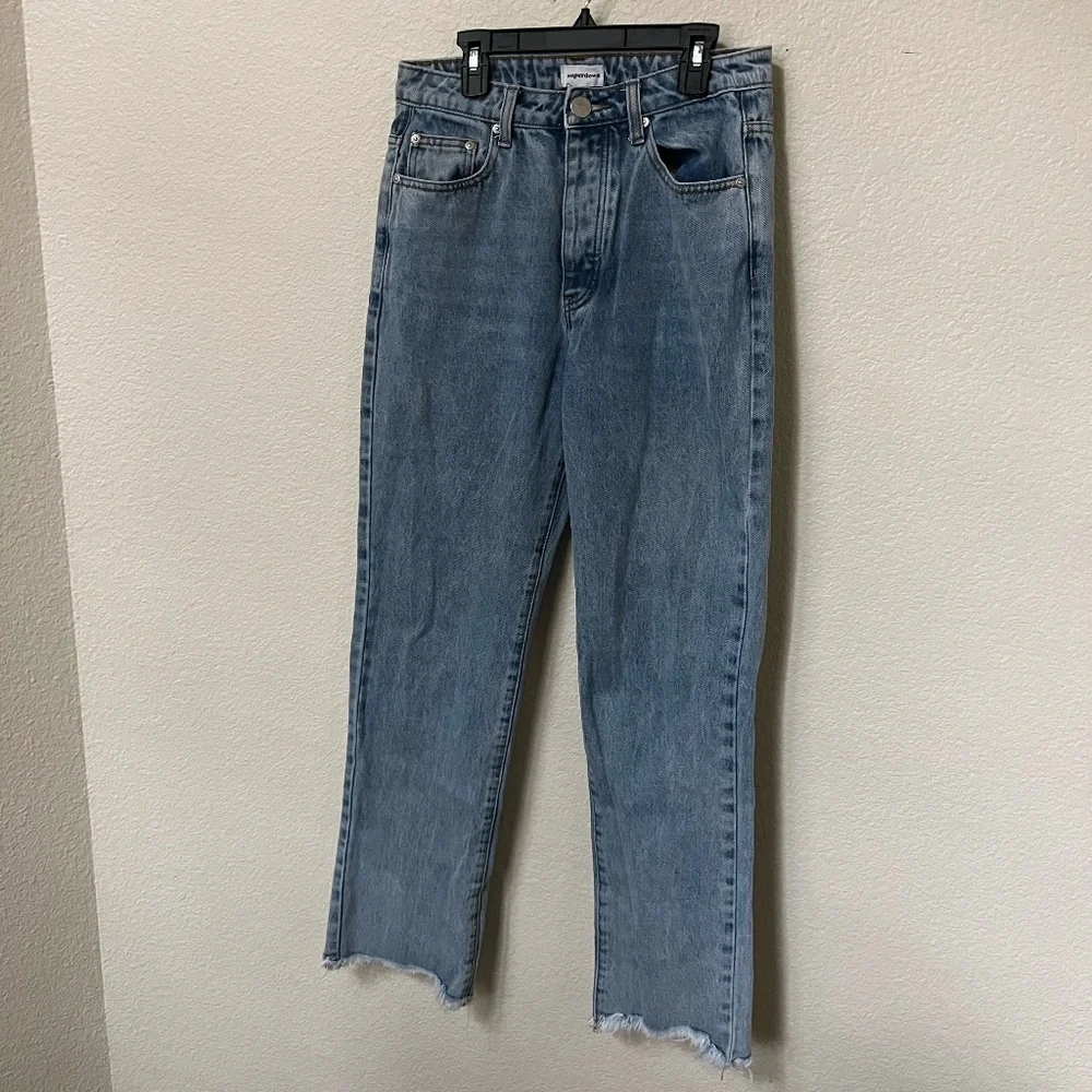 SUPERDOWN x REVOLVE | Straight Leg Marilyn Frayed Hem Jean Medium Wash | Size 28 - Picture 2 of 9